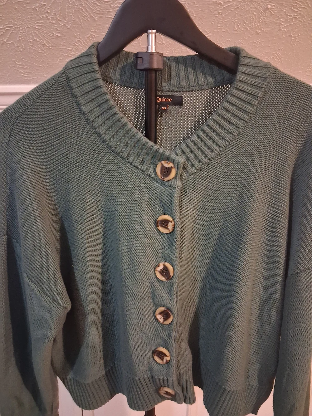 Quince Olive Green Button-Front Cardigan - Picture 4 of 8